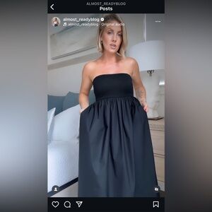 Black strapless dress